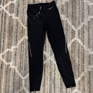 Nike Black Performance Running Leggings with Reflective Details